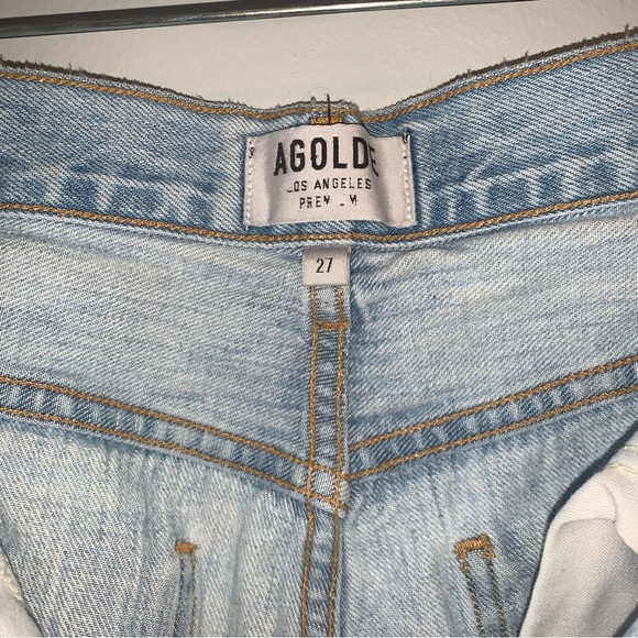 Agolde Light Blue Straight Leg Jeans - Picture 10 of 16